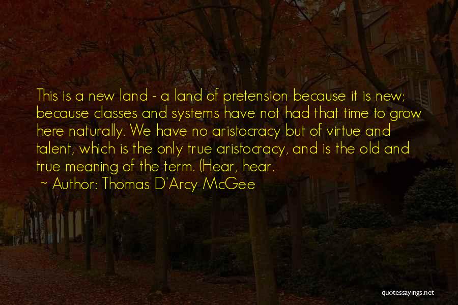 Thomas D'Arcy McGee Quotes: This Is A New Land - A Land Of Pretension Because It Is New; Because Classes And Systems Have Not