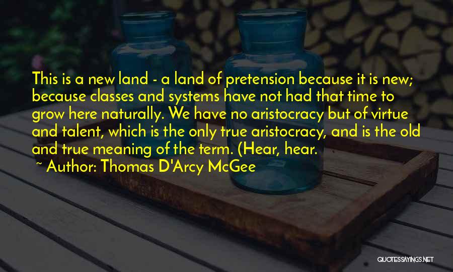 Thomas D'Arcy McGee Quotes: This Is A New Land - A Land Of Pretension Because It Is New; Because Classes And Systems Have Not