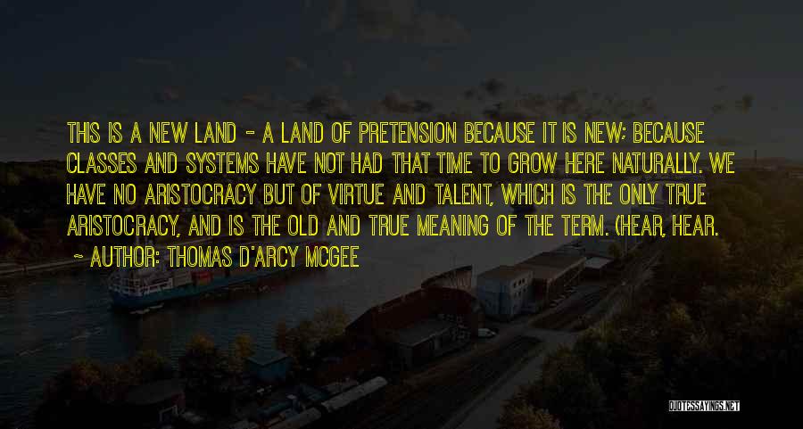 Thomas D'Arcy McGee Quotes: This Is A New Land - A Land Of Pretension Because It Is New; Because Classes And Systems Have Not
