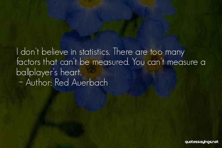 Red Auerbach Quotes: I Don't Believe In Statistics. There Are Too Many Factors That Can't Be Measured. You Can't Measure A Ballplayer's Heart.