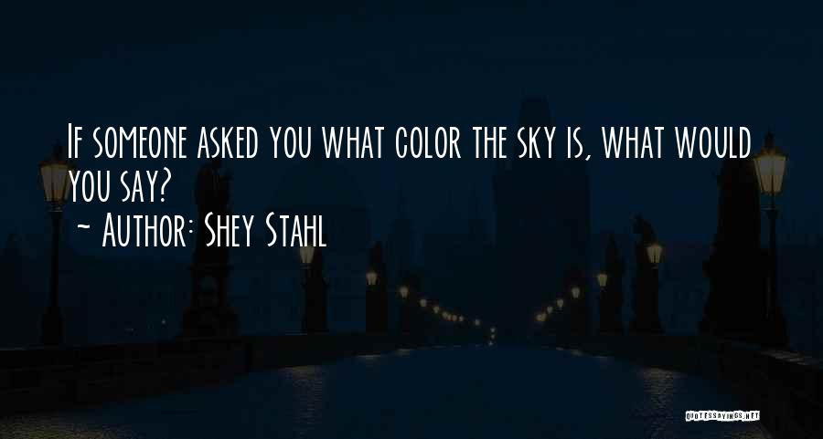 Shey Stahl Quotes: If Someone Asked You What Color The Sky Is, What Would You Say?