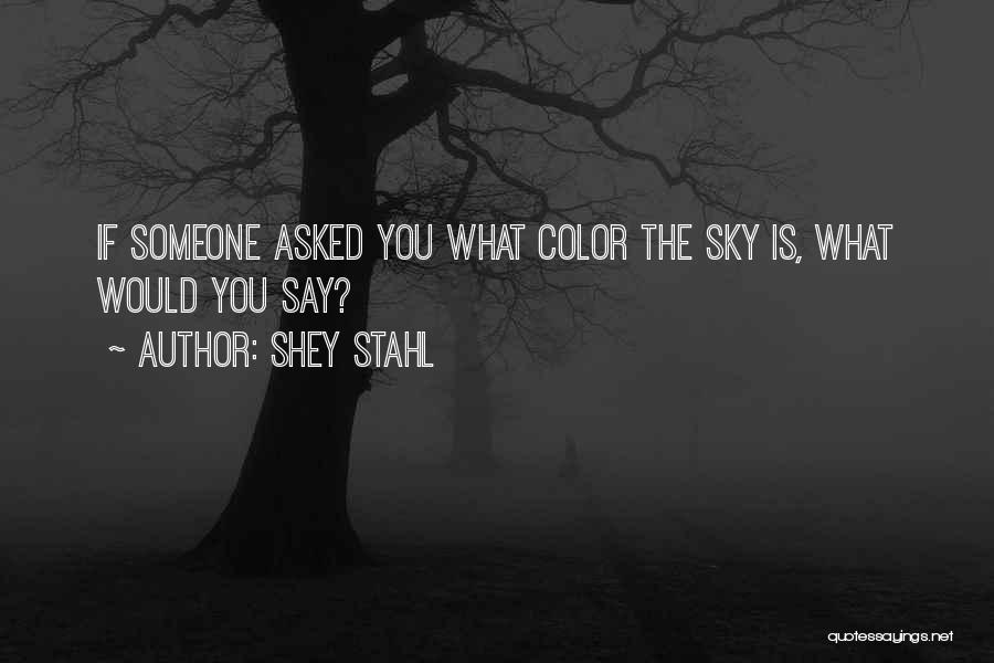 Shey Stahl Quotes: If Someone Asked You What Color The Sky Is, What Would You Say?