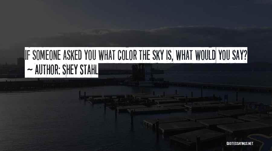 Shey Stahl Quotes: If Someone Asked You What Color The Sky Is, What Would You Say?