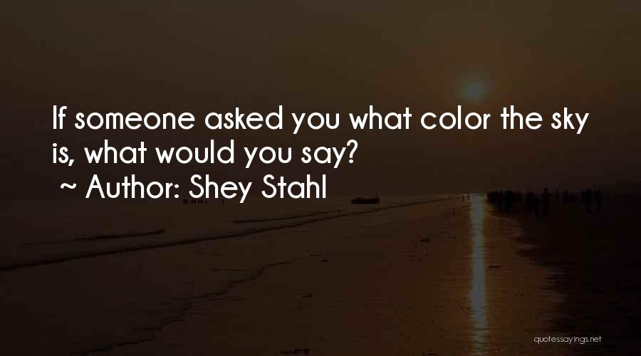 Shey Stahl Quotes: If Someone Asked You What Color The Sky Is, What Would You Say?