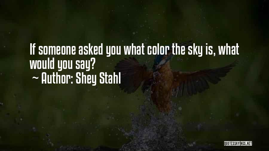 Shey Stahl Quotes: If Someone Asked You What Color The Sky Is, What Would You Say?