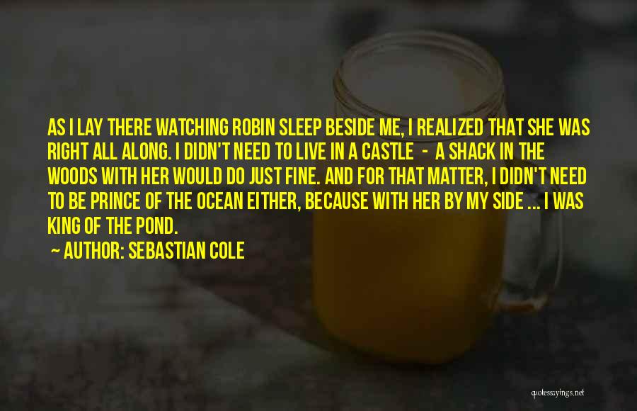 Sebastian Cole Quotes: As I Lay There Watching Robin Sleep Beside Me, I Realized That She Was Right All Along. I Didn't Need