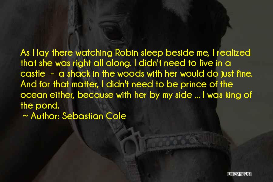 Sebastian Cole Quotes: As I Lay There Watching Robin Sleep Beside Me, I Realized That She Was Right All Along. I Didn't Need