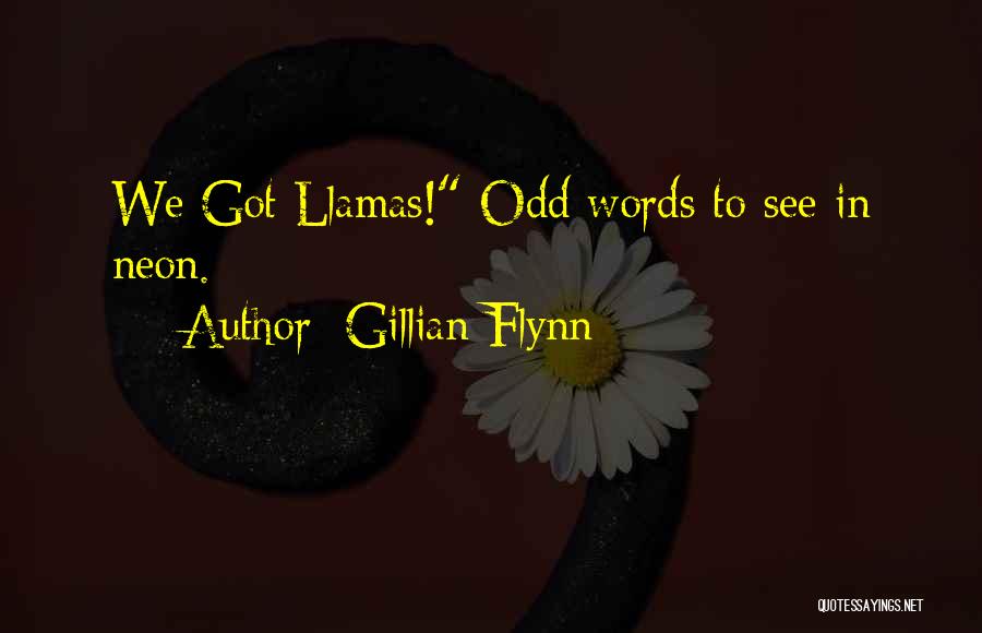 Gillian Flynn Quotes: We Got Llamas! Odd Words To See In Neon.