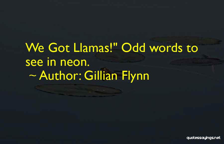 Gillian Flynn Quotes: We Got Llamas! Odd Words To See In Neon.