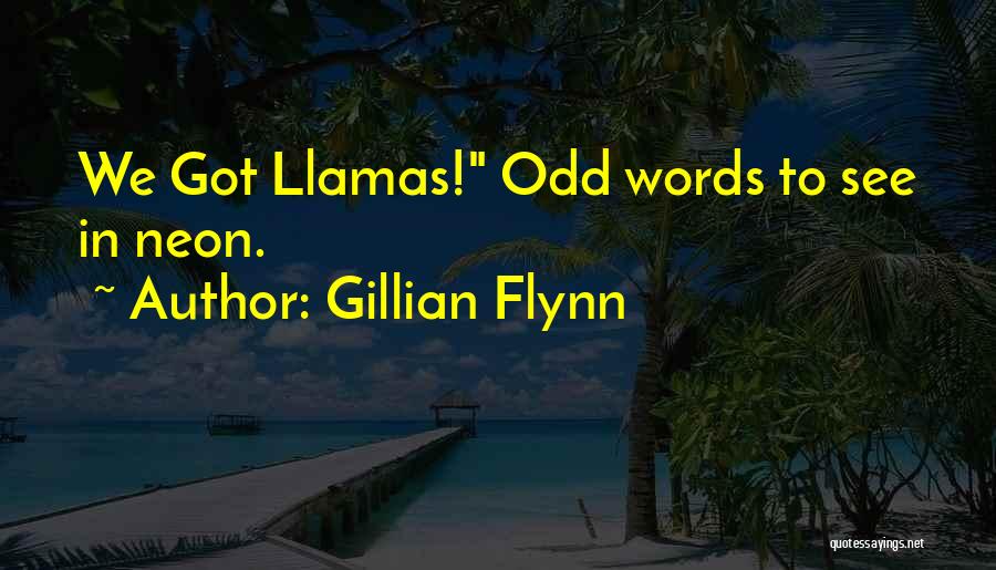 Gillian Flynn Quotes: We Got Llamas! Odd Words To See In Neon.