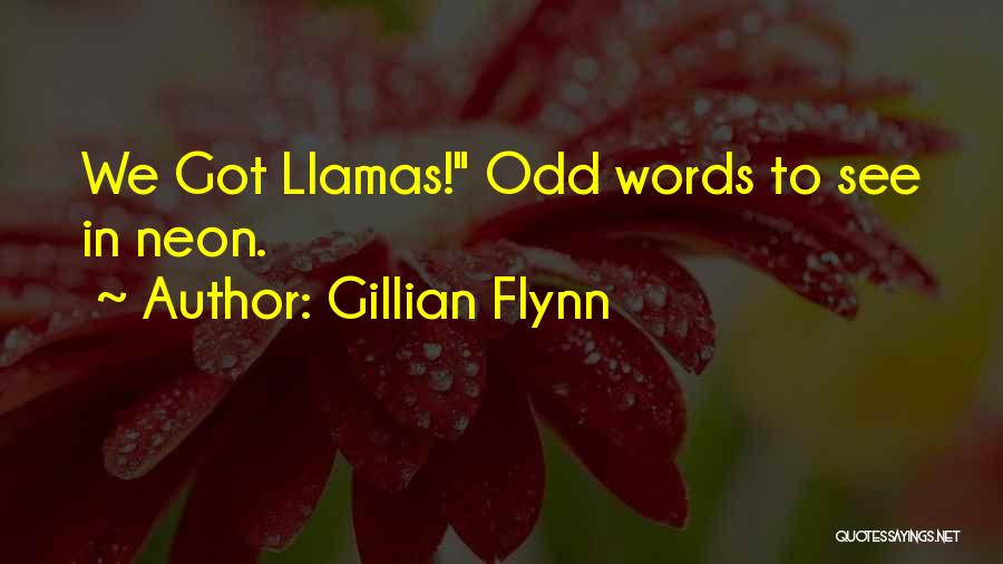 Gillian Flynn Quotes: We Got Llamas! Odd Words To See In Neon.