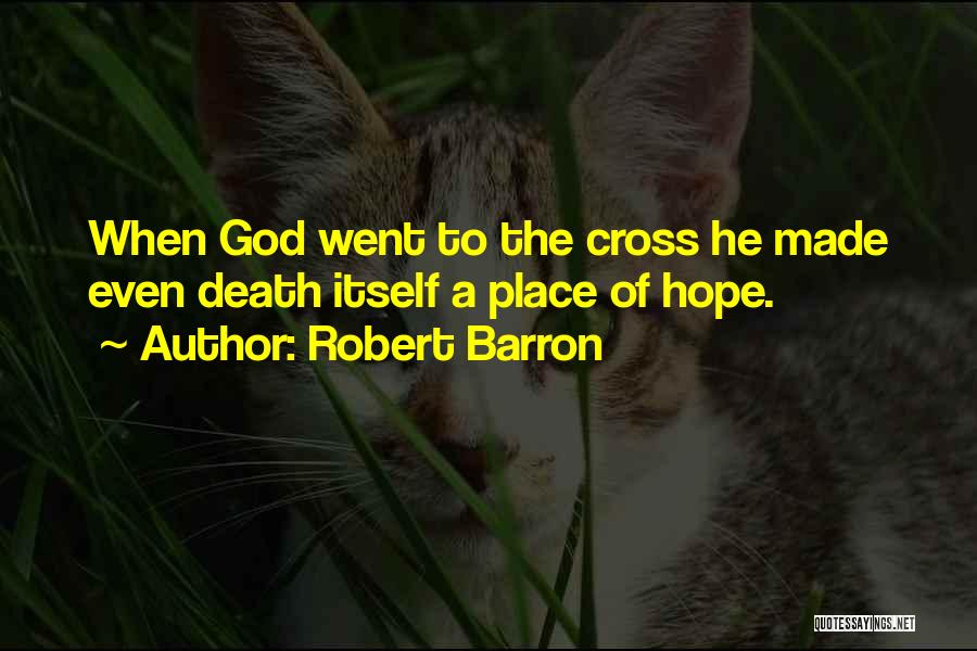 Robert Barron Quotes: When God Went To The Cross He Made Even Death Itself A Place Of Hope.