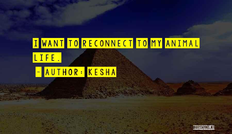 Kesha Quotes: I Want To Reconnect To My Animal Life.