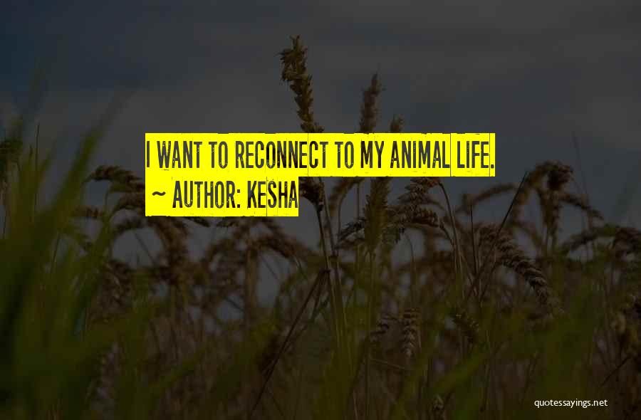 Kesha Quotes: I Want To Reconnect To My Animal Life.