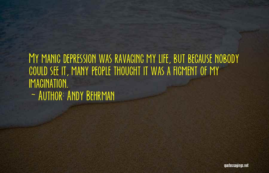 Andy Behrman Quotes: My Manic Depression Was Ravaging My Life, But Because Nobody Could See It, Many People Thought It Was A Figment