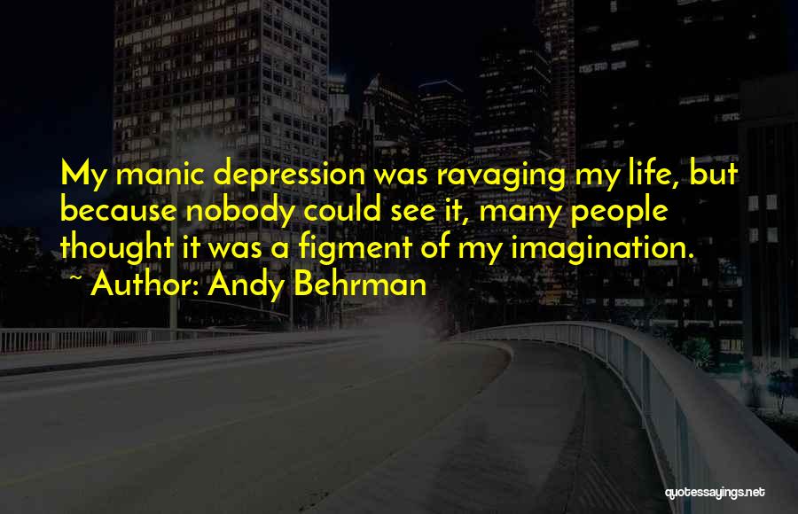 Andy Behrman Quotes: My Manic Depression Was Ravaging My Life, But Because Nobody Could See It, Many People Thought It Was A Figment