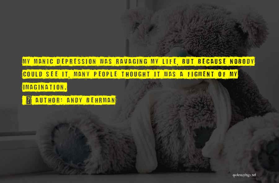 Andy Behrman Quotes: My Manic Depression Was Ravaging My Life, But Because Nobody Could See It, Many People Thought It Was A Figment