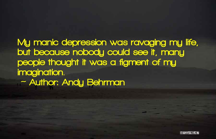 Andy Behrman Quotes: My Manic Depression Was Ravaging My Life, But Because Nobody Could See It, Many People Thought It Was A Figment