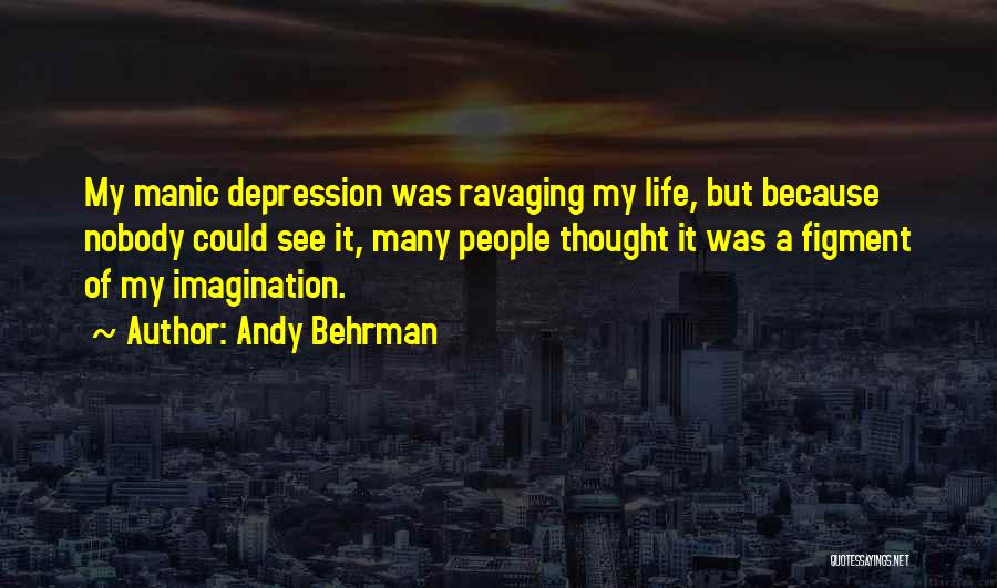 Andy Behrman Quotes: My Manic Depression Was Ravaging My Life, But Because Nobody Could See It, Many People Thought It Was A Figment