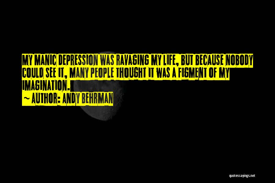 Andy Behrman Quotes: My Manic Depression Was Ravaging My Life, But Because Nobody Could See It, Many People Thought It Was A Figment