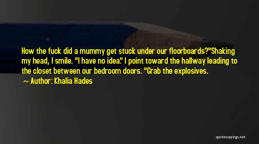 Khalia Hades Quotes: How The Fuck Did A Mummy Get Stuck Under Our Floorboards?shaking My Head, I Smile. I Have No Idea. I