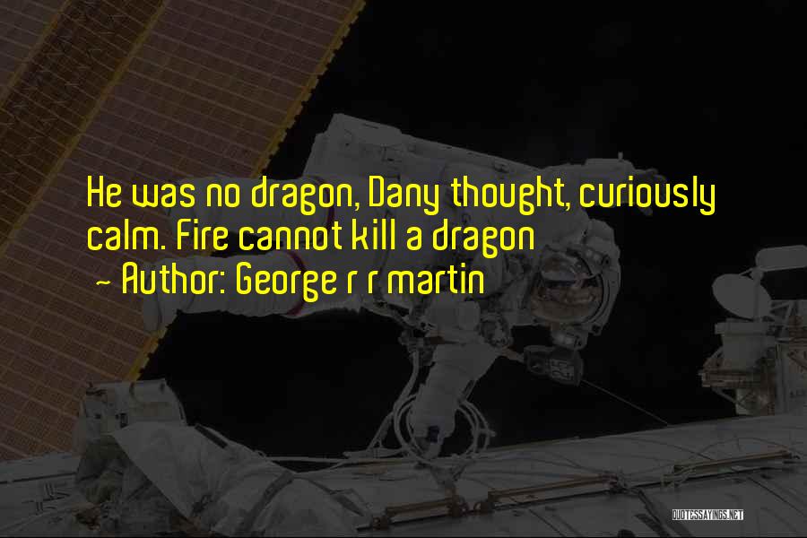 George R R Martin Quotes: He Was No Dragon, Dany Thought, Curiously Calm. Fire Cannot Kill A Dragon