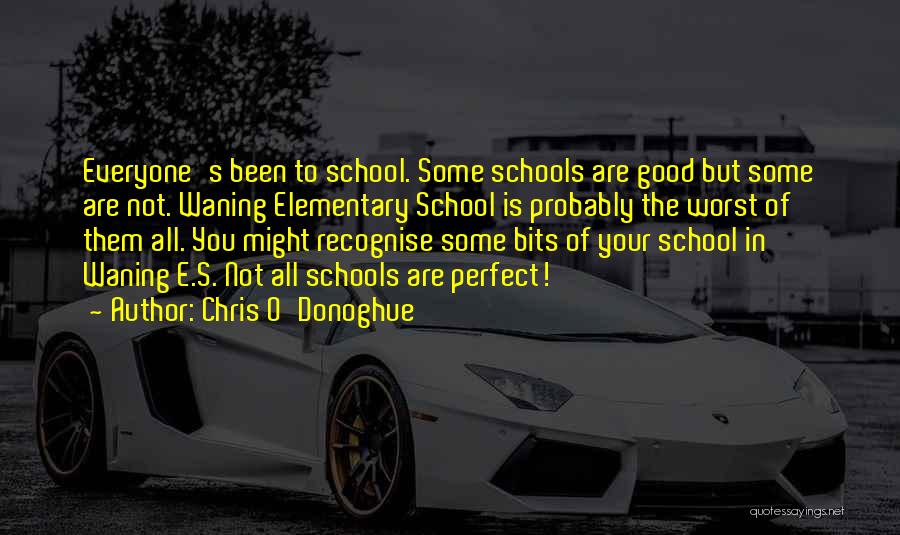 Chris O'Donoghue Quotes: Everyone's Been To School. Some Schools Are Good But Some Are Not. Waning Elementary School Is Probably The Worst Of