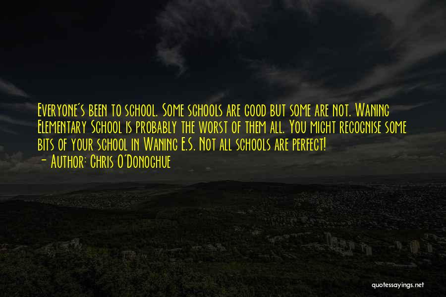 Chris O'Donoghue Quotes: Everyone's Been To School. Some Schools Are Good But Some Are Not. Waning Elementary School Is Probably The Worst Of