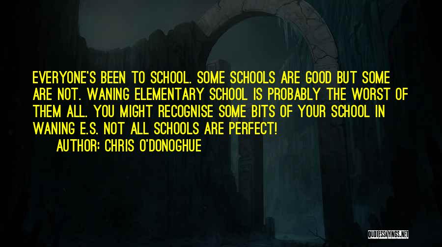 Chris O'Donoghue Quotes: Everyone's Been To School. Some Schools Are Good But Some Are Not. Waning Elementary School Is Probably The Worst Of