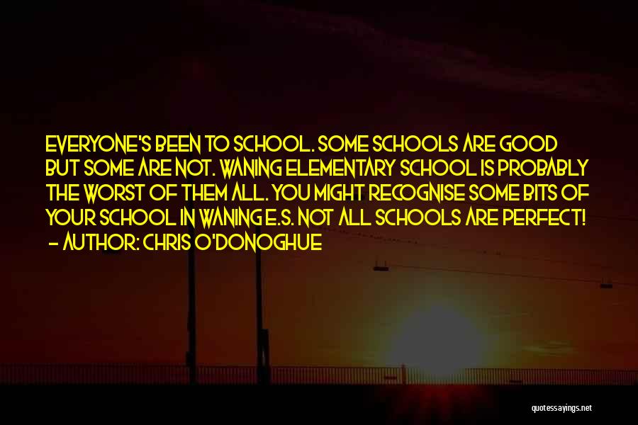 Chris O'Donoghue Quotes: Everyone's Been To School. Some Schools Are Good But Some Are Not. Waning Elementary School Is Probably The Worst Of