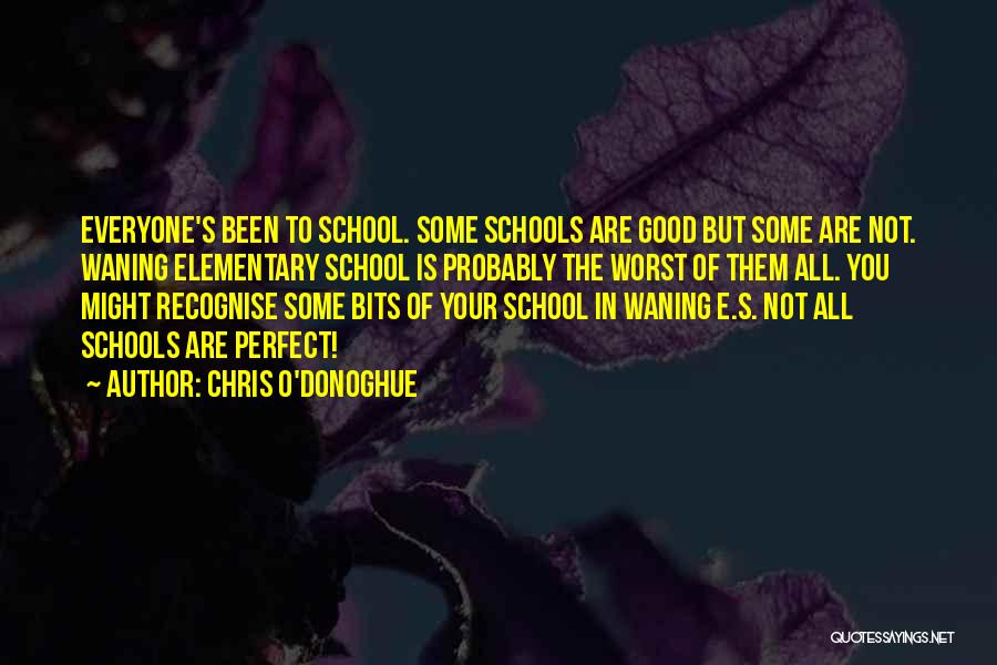 Chris O'Donoghue Quotes: Everyone's Been To School. Some Schools Are Good But Some Are Not. Waning Elementary School Is Probably The Worst Of