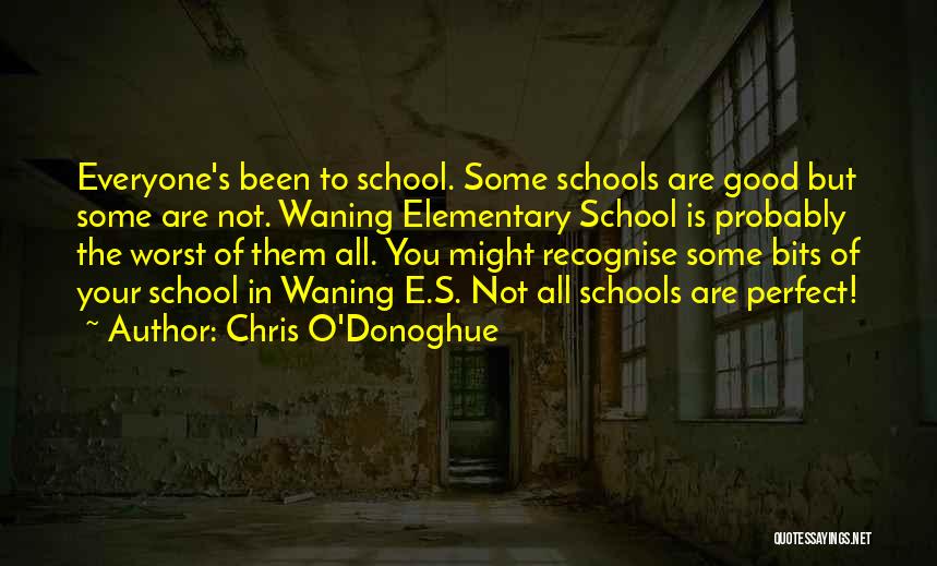 Chris O'Donoghue Quotes: Everyone's Been To School. Some Schools Are Good But Some Are Not. Waning Elementary School Is Probably The Worst Of