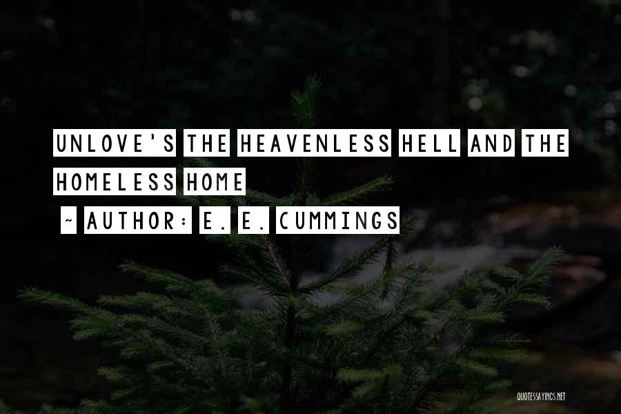 E. E. Cummings Quotes: Unlove's The Heavenless Hell And The Homeless Home