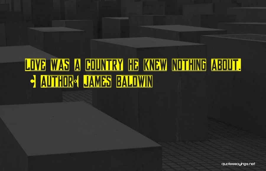 James Baldwin Quotes: Love Was A Country He Knew Nothing About.