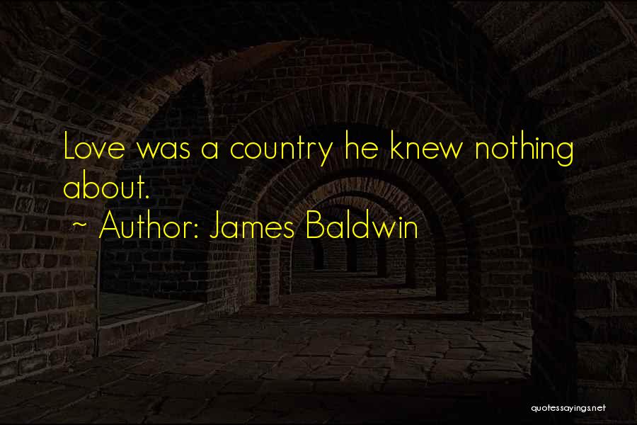 James Baldwin Quotes: Love Was A Country He Knew Nothing About.