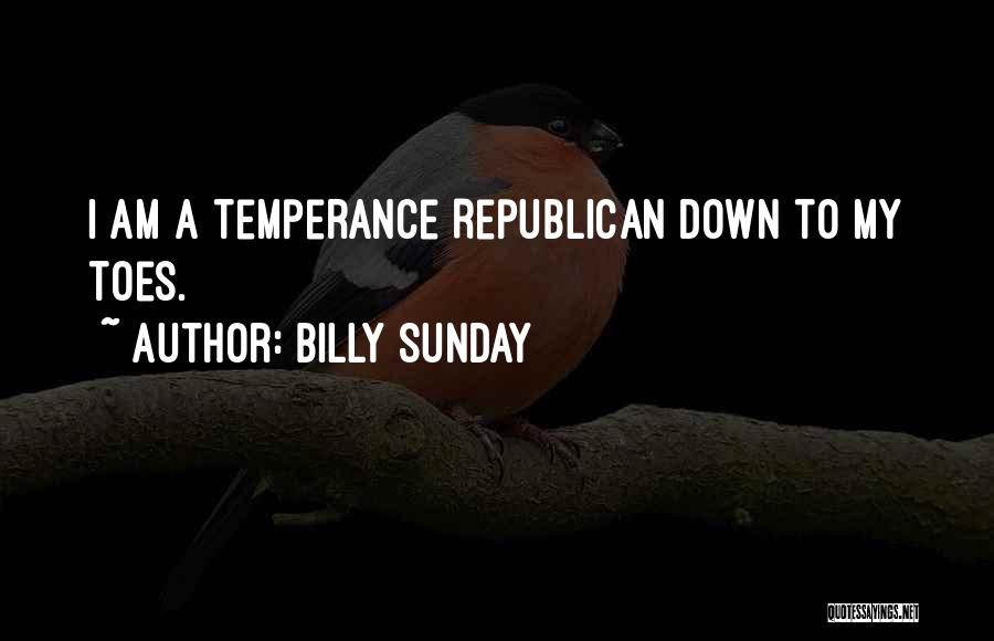 Billy Sunday Quotes: I Am A Temperance Republican Down To My Toes.