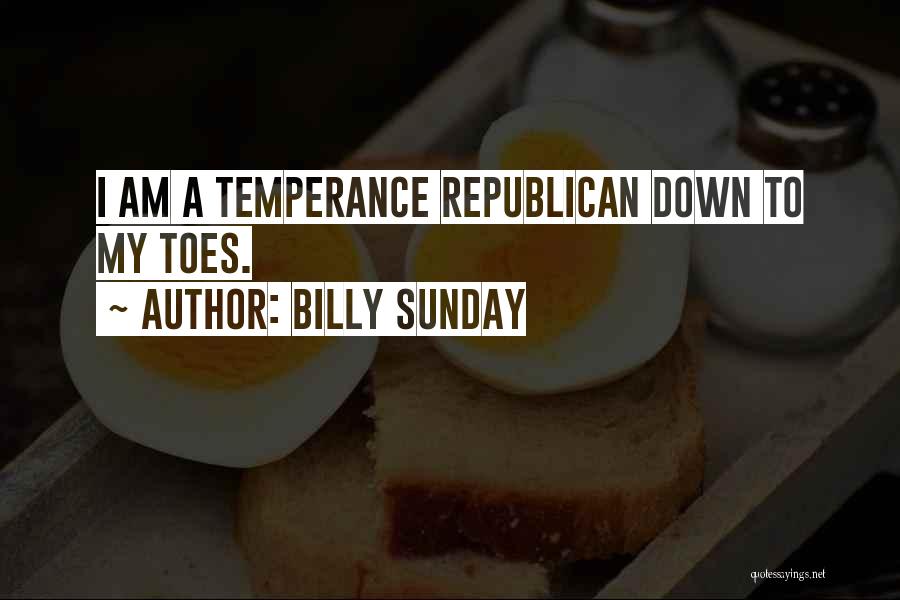 Billy Sunday Quotes: I Am A Temperance Republican Down To My Toes.