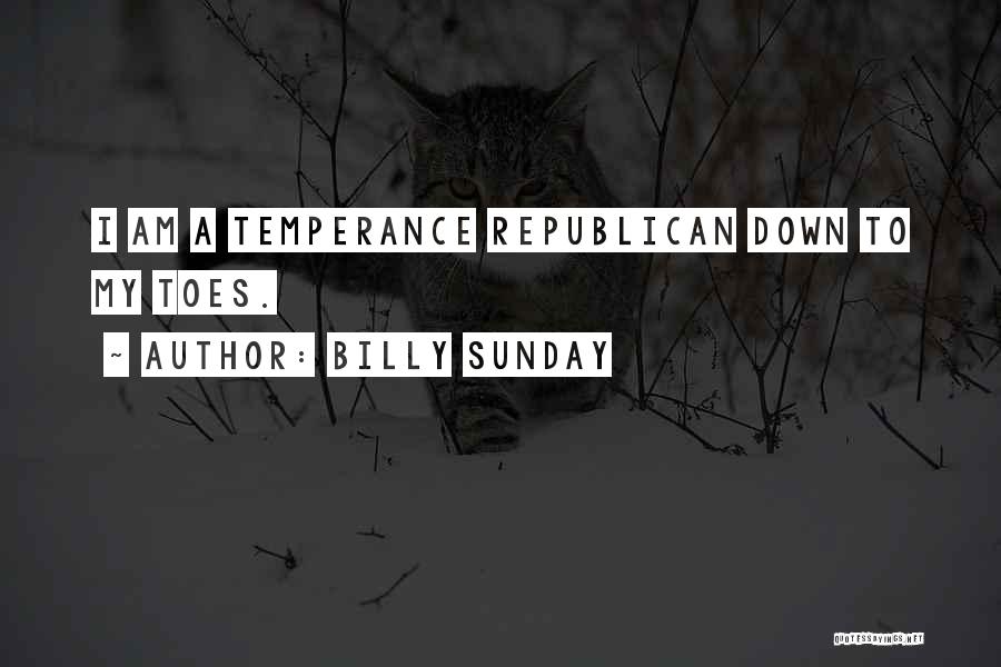 Billy Sunday Quotes: I Am A Temperance Republican Down To My Toes.