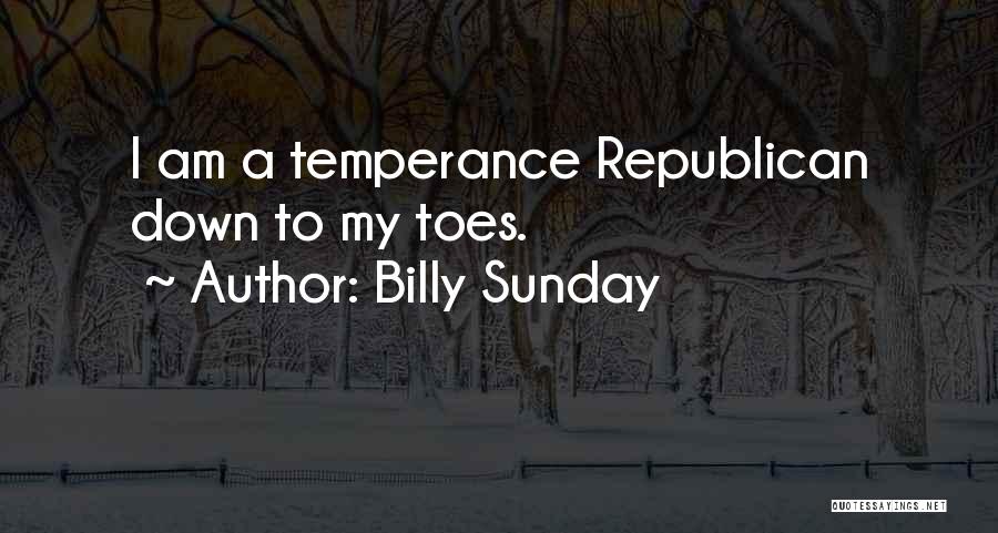 Billy Sunday Quotes: I Am A Temperance Republican Down To My Toes.