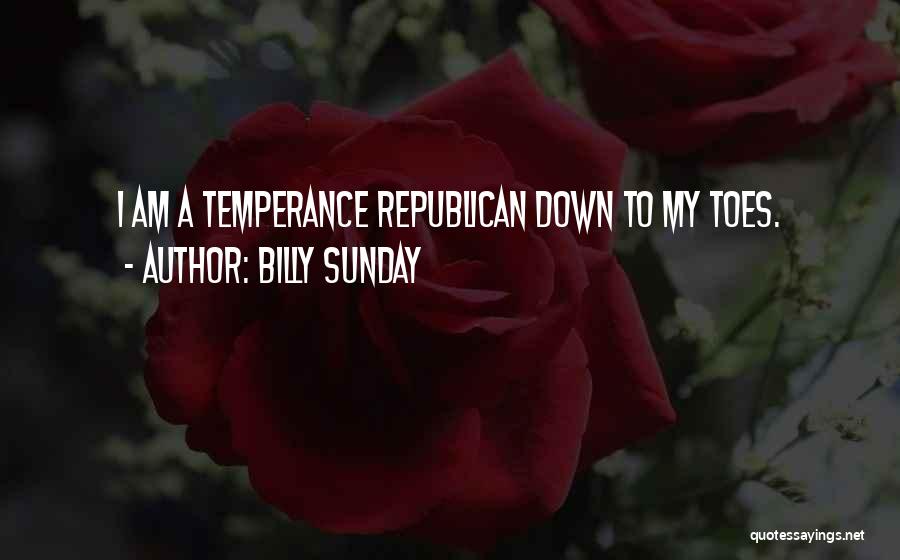 Billy Sunday Quotes: I Am A Temperance Republican Down To My Toes.