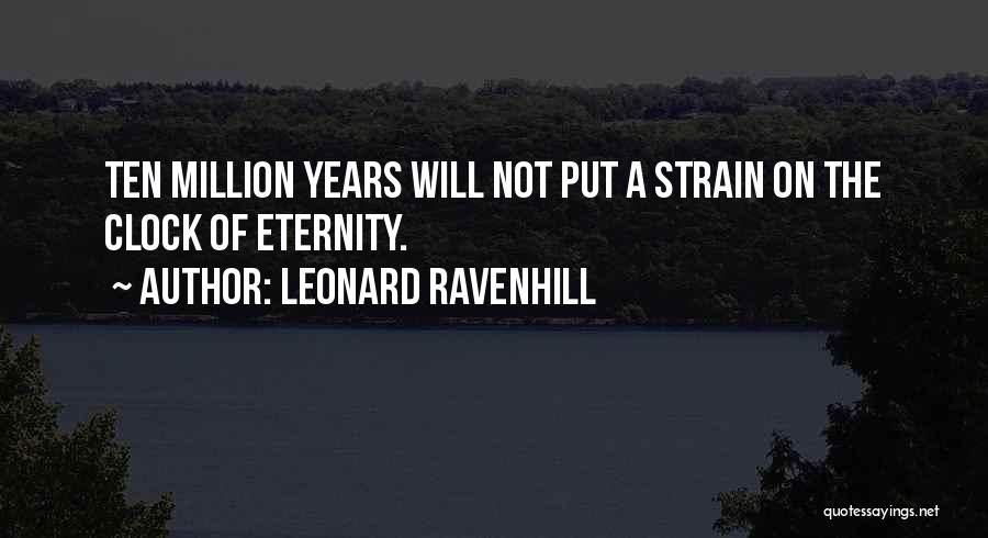 Leonard Ravenhill Quotes: Ten Million Years Will Not Put A Strain On The Clock Of Eternity.