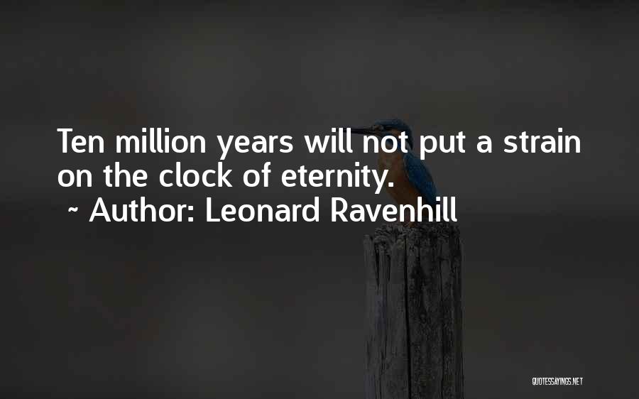 Leonard Ravenhill Quotes: Ten Million Years Will Not Put A Strain On The Clock Of Eternity.
