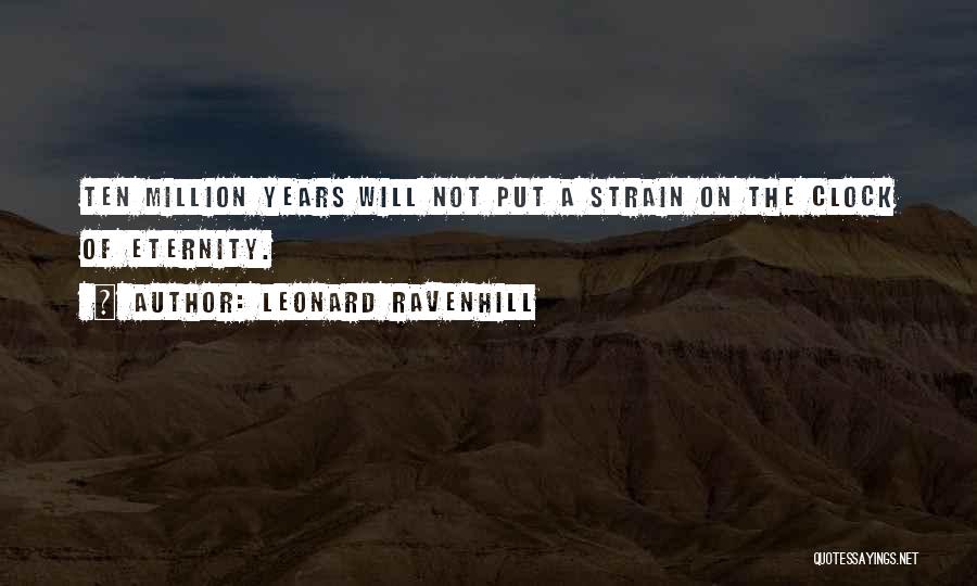 Leonard Ravenhill Quotes: Ten Million Years Will Not Put A Strain On The Clock Of Eternity.