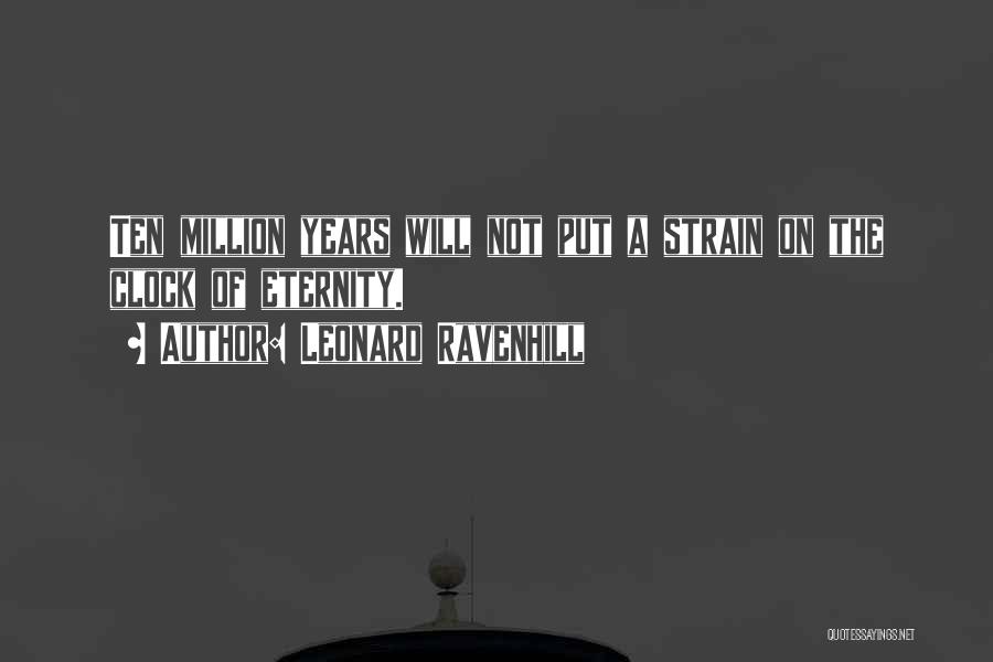 Leonard Ravenhill Quotes: Ten Million Years Will Not Put A Strain On The Clock Of Eternity.
