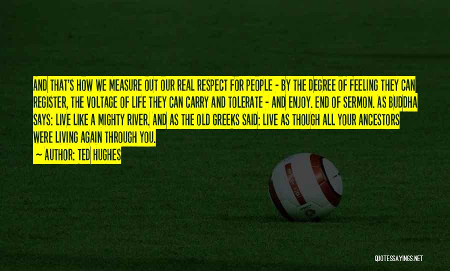 Ted Hughes Quotes: And That's How We Measure Out Our Real Respect For People - By The Degree Of Feeling They Can Register,