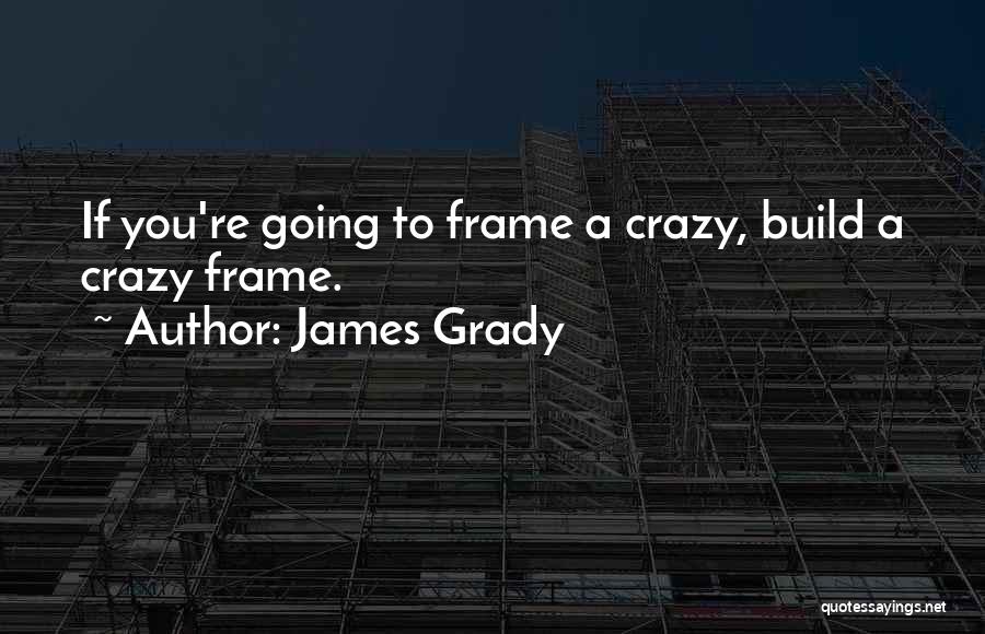 James Grady Quotes: If You're Going To Frame A Crazy, Build A Crazy Frame.