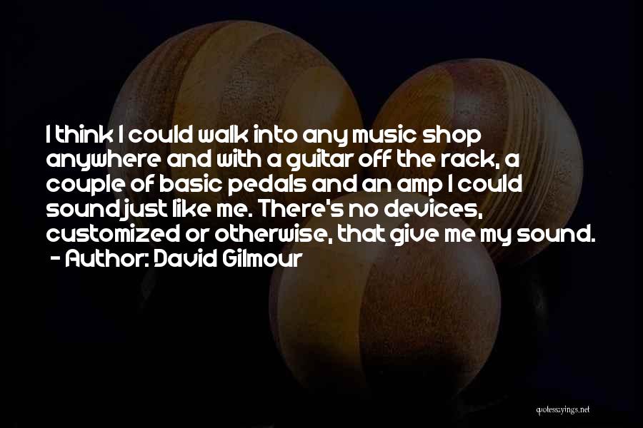 David Gilmour Quotes: I Think I Could Walk Into Any Music Shop Anywhere And With A Guitar Off The Rack, A Couple Of