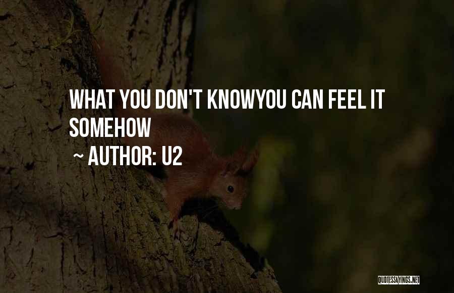 U2 Quotes: What You Don't Knowyou Can Feel It Somehow