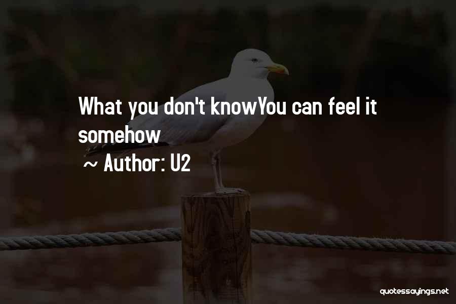 U2 Quotes: What You Don't Knowyou Can Feel It Somehow
