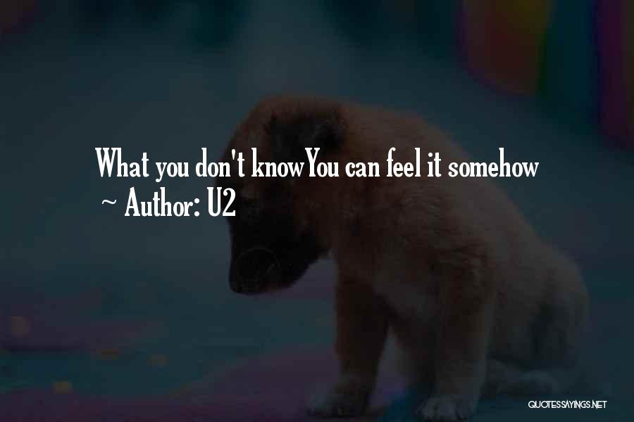 U2 Quotes: What You Don't Knowyou Can Feel It Somehow